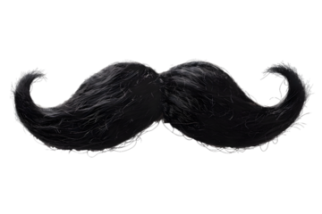 Black moustache isolated on transparent background