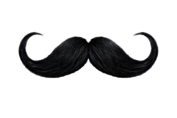 Black moustache isolated on transparent background