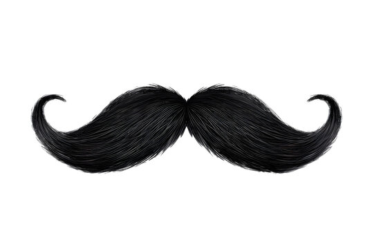 Black moustache isolated on transparent background