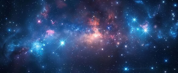 Fototapeta premium Glowing Celestial Constellation Background with Space for Text