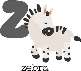 Educational illustration of letter Z from alphabet.	