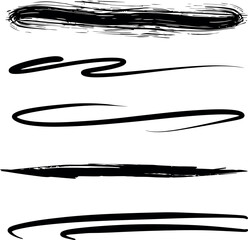 Set of wavy doodle lines
