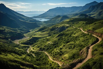 Crete, Greece, The Omal Plateau, a mountainous region with amazing trails., generative IA