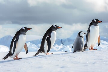 Obraz premium two penguins on the rocks