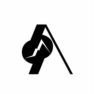 Abstract A96 logo design with mountain symbol.