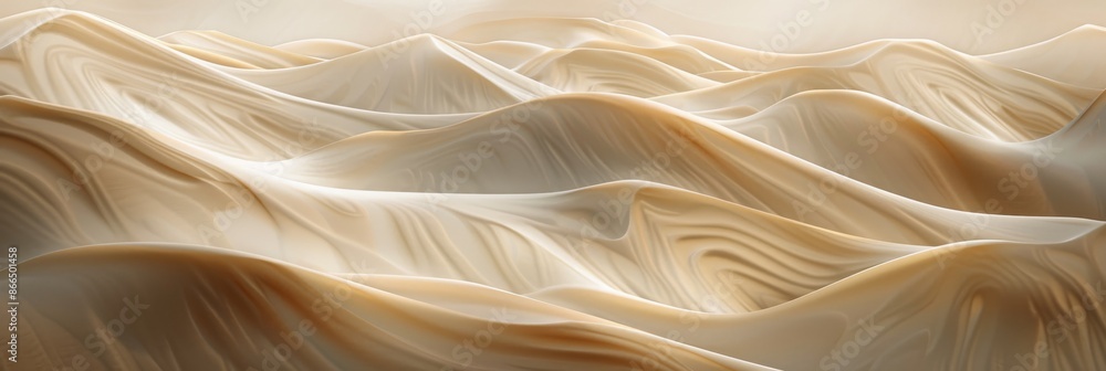 Poster abstract background with desert dunes with flowing shapes and beige tones
