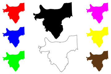Royal Borough of Greenwich (United Kingdom of Great Britain and Northern Ireland, Ceremonial county and region Greater London, England) map vector illustration, scribble sketch map
