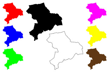 Obraz premium London Borough of Hackney (United Kingdom of Great Britain and Northern Ireland, Ceremonial county and region Greater London, England) map vector illustration, scribble sketch map