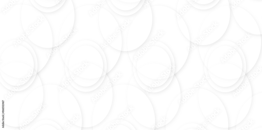 Poster abstract white gradient circle pattern of 3d bubbles background template. abstract white modern tran