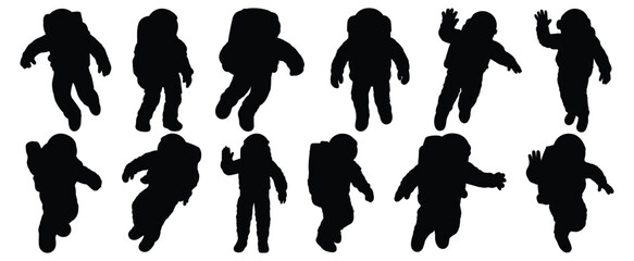 Astronaut silhouette set vector design big pack of illustration and icon