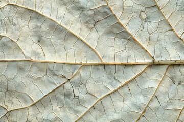 Intricate Macro Shot of Leaf Vein Texture Revealing Natural Patterns and Detail