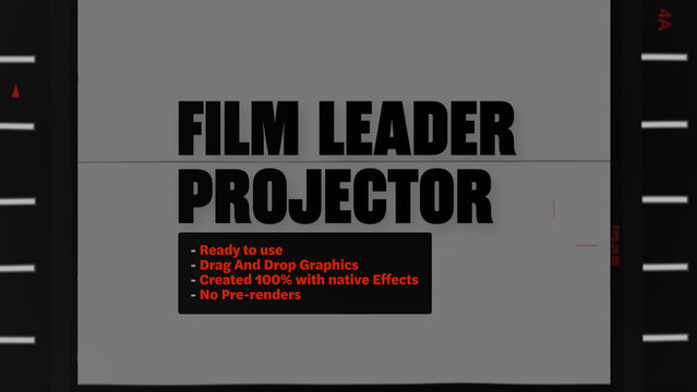 Film Leader Projector Strip Reel Motion Overlays  - Vertical