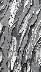 Paint effect. Wavy background. Hand drawn waves. Stripe texture with many lines. Illustration of the pattern of gray lines on white background. 