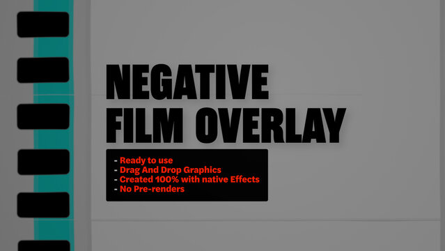 Negative Film Strip Reel Motion Overlays  - Vertical