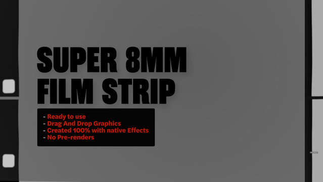 Super 8mm Film Strip Reel Motion Overlays