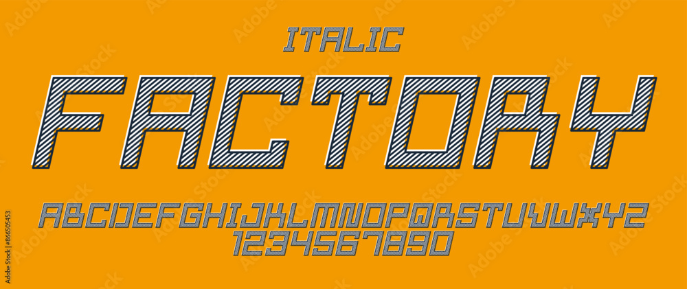 Poster minimal geometric cyberpunk font, vector typeface in geometry minimalist square style, future techno