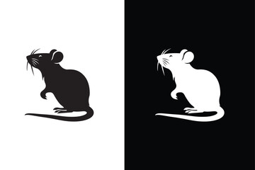 Rat icon logo design illustration. Rat silhouette