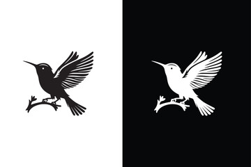 Bird icon, silhouette, logo on white black background. Bird Silhouette vector.