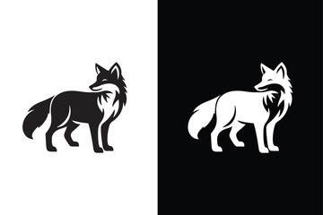 Wolf vector logo graphic modern abstract black white
