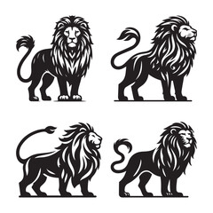 Lion - Minimalist Design and Flat Logo - Vector illustration