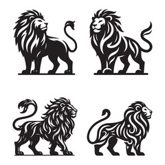 Lion - Minimalist Design and Flat Logo - Vector illustration