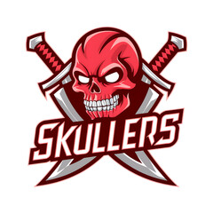 Skullers esport mascot logo design
