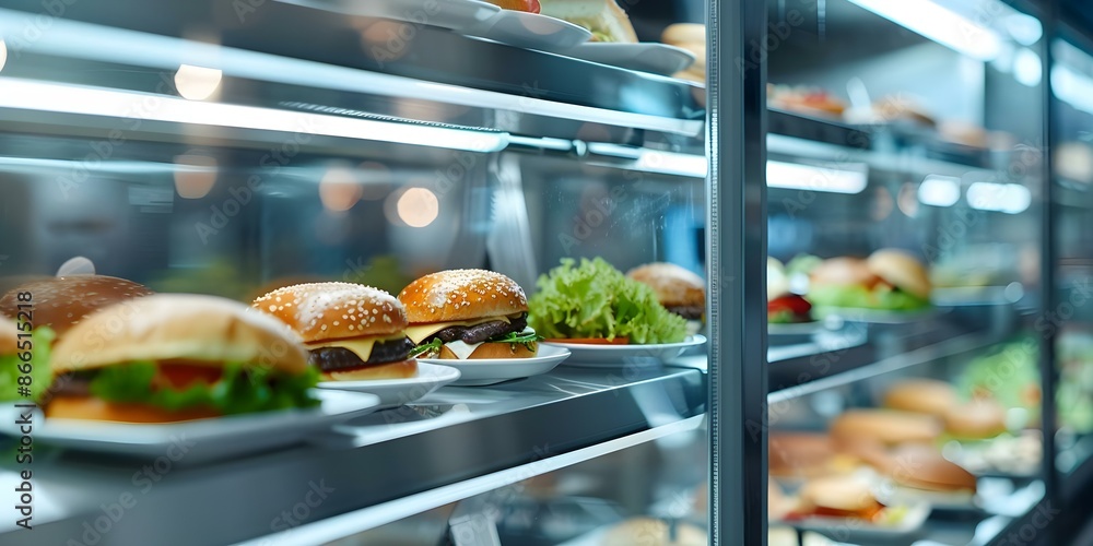 Poster revolutionizing the fast food industry with cutting-edge automation and efficiency. concept fast foo