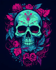 Floral Skull lurked in the shadows