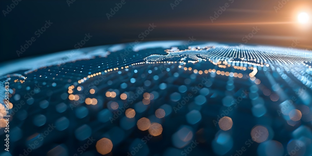 Aufkleber the rapid transfer of data over a global digital network fuels fast-paced business transactions. con