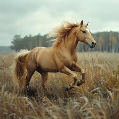 Powerful horse&rsquo;s graceful run.
