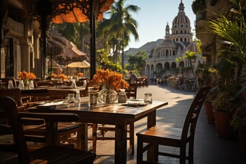 Plaza Santo Domingo in Cartagena Music, Food and Life., generative IA