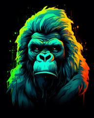 Gorilla lurked in the shadows