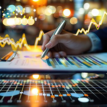 analysis working financial results. Analysis of sales forecast graphs, financial accounting  Abstract digital effect for background Latest analysis of work with leadership Graphs to view financial acc