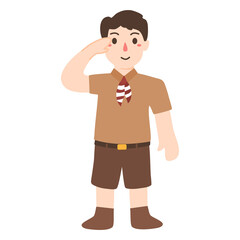 scout giving salute gesture illustration