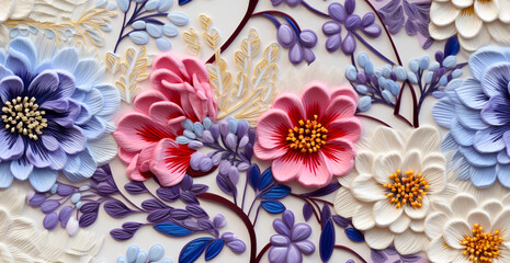 Seamless floral embroidery, pastel colors and a beautiful touch of craftsmanship.