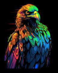 Obraz premium Hawk lurked in the shadows