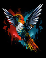 Obraz premium Hummingbird lurked in the shadows