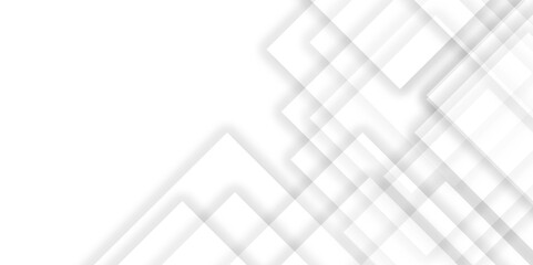 Abstract white and grey geometric overlapping square pattern background with shadow. paper texture design Abstract white background can use for design, background concept, vector illustration.