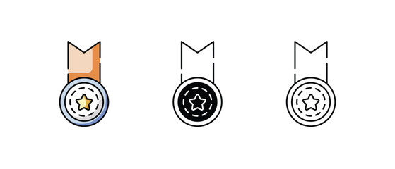 Medel icons vector set stock illustration