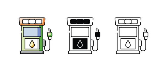 Racing Fuel icons vector set stock illustration