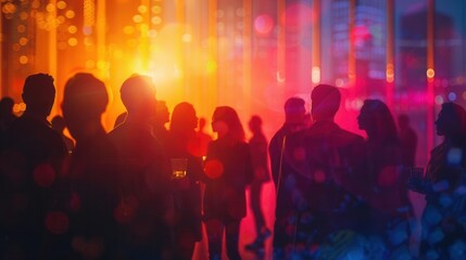 Crowd of unrecognizable people at a party or concert