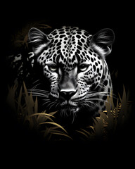 Obraz premium Leopard lurked in the shadows