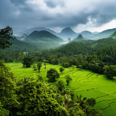 landscape with hills