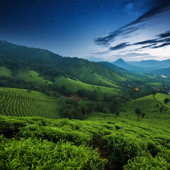 plantation terraces and mountains