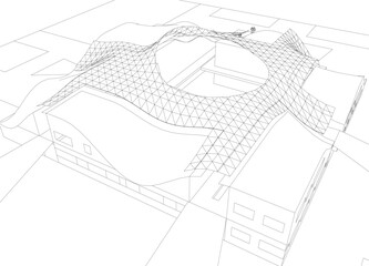 Abstract architectural background 3d illustration