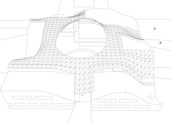 Abstract architectural background 3d illustration