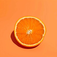 Orange Slice on Orange Background:AI-Generated 