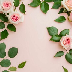 Roses on a pink background:AI-Generated 