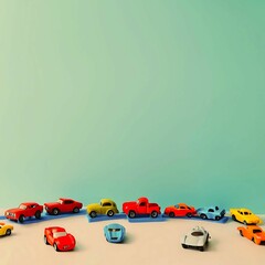 Cars on a green background:AI-Generated 