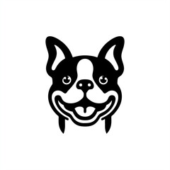 smilling boston terrier vector logo